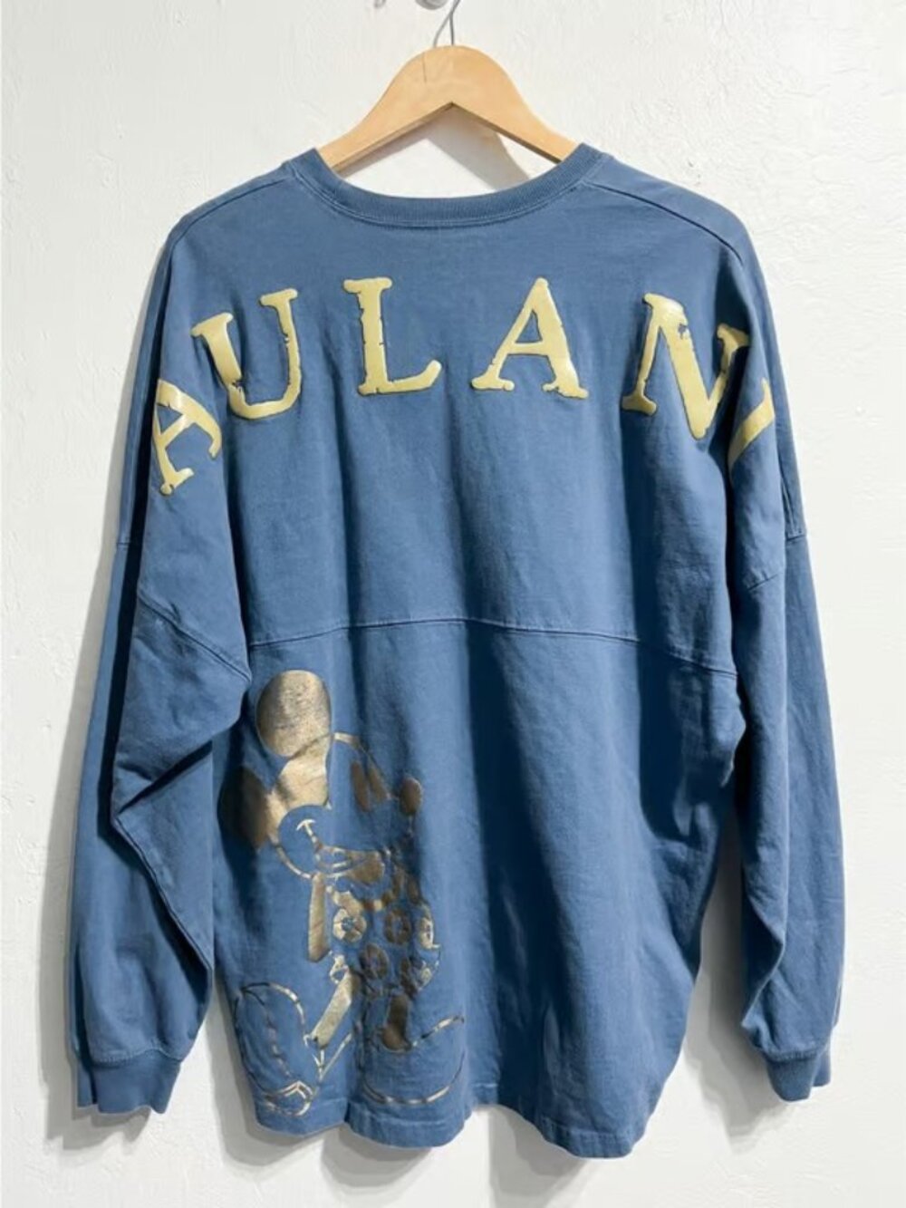 Disney Aulani Spirit Jersey Pullover Top Shirt Large Blue Mickey Mouse Hawaii